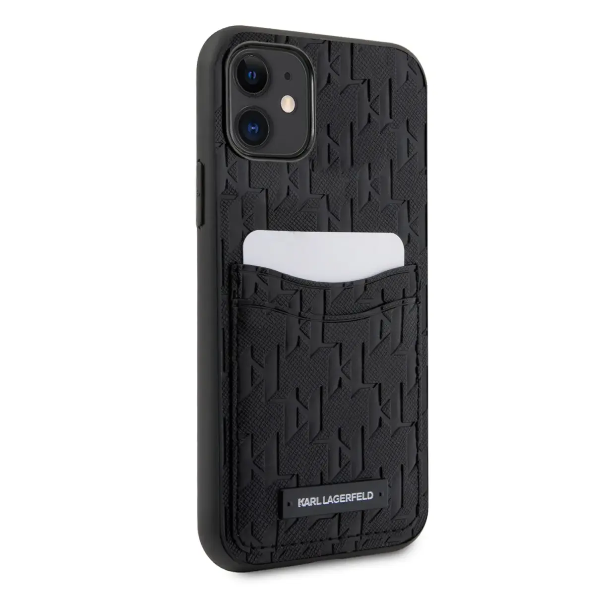 Karl Lagerfeld Saffiano Monogram Card Slot Case for iPhone 11 Black