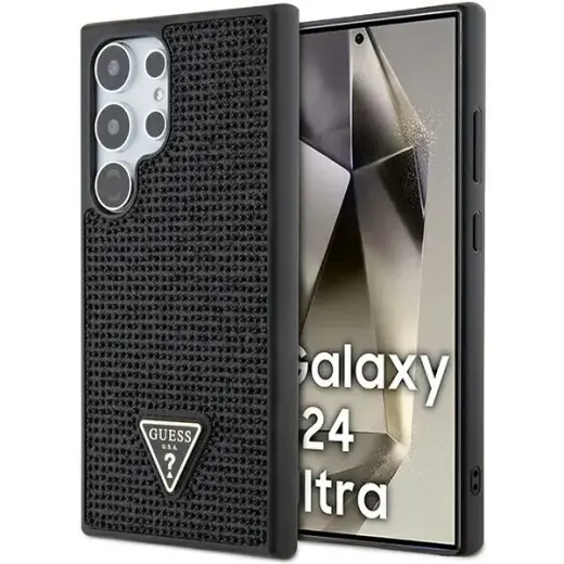 Guess GUHCS24LHDGPPK S24 Ultra S928 czarny|black hardcase Rhinestone Triangle