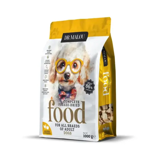 Liofilizēta barība suņiem - DR Malou, Chicken with pumpkin dog food-Adult Dog freeze-dried