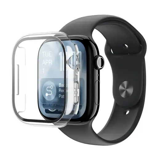 AmazingThing Radix Glass Screen Protector with Case for Apple Watch Series 11 46mm - Clear