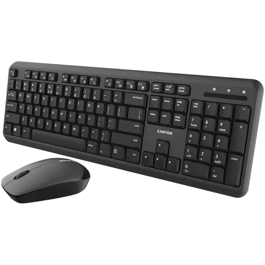 CANYON SET-W20 EN/RU Keyboard+Mouse Velvet Wireless Black