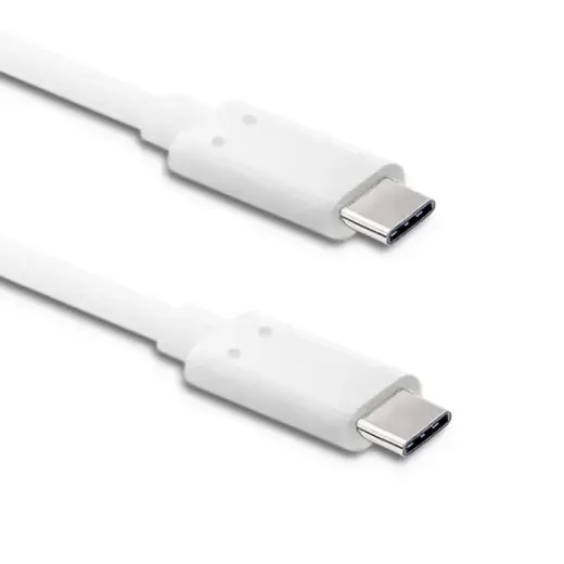 Qoltec duomenų perdavimo ir įkrovimo laidas | USB-C į USB-C | 1m | baltas
