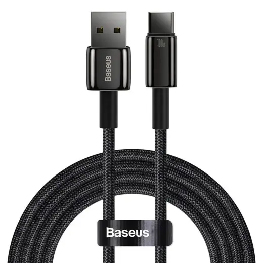 Baseus Tungsten Gold data transfer and charging cable | USB-A to USB-C | 100W | 2m | black