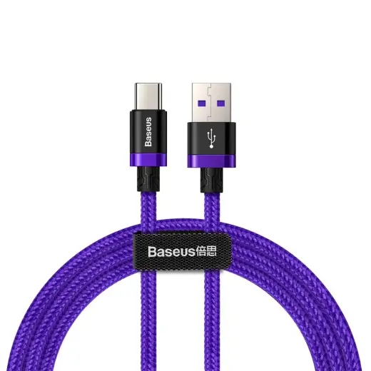 Baseus Purple Gold Red USB | USB-C Cable with Nylon Braid SuperCharge 40W Quick Charge 3.0 QC3.0 1M purple (CATZH-A05)