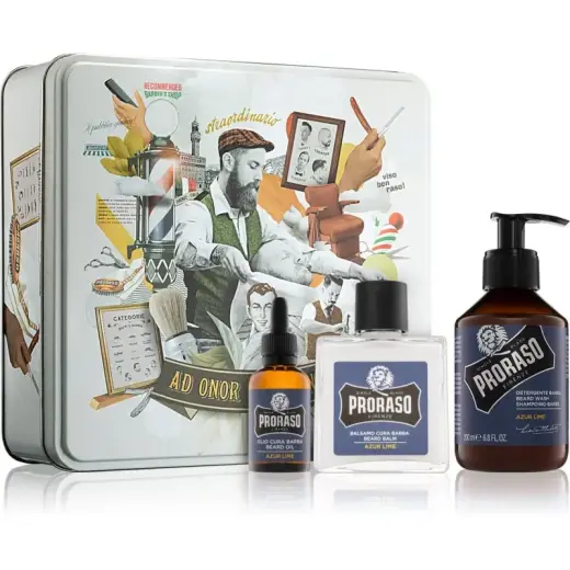 Proraso Azur Lime Beard Wash Set - Beard Care Gift Set - 330ml