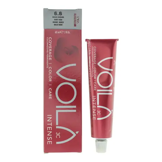 Intercosmo, Voila 3C Intense, Ammonia-Free, Permanent Hair Dye, 6.6 Ruby Red, 60 ml