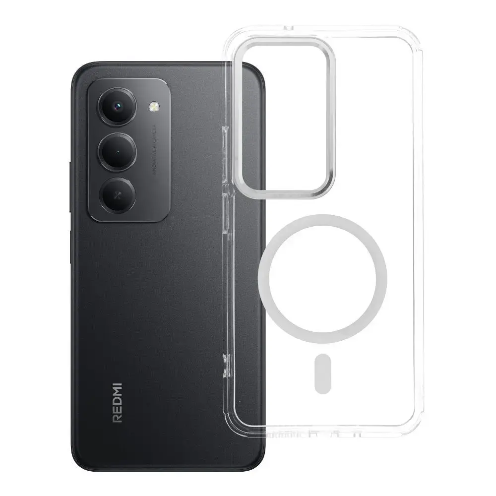 Case FRAME CLEAR HYBRID MAG COVER compatible with MagSafe for XIAOMI Redmi 15 transparent