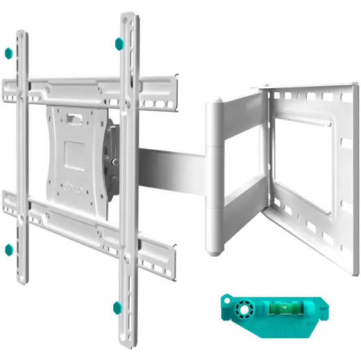 ONKRON Full Motion TV Wall Mount for 40 to 75-inch Flat Panel TVs Digital Panels 68,2 kg, White