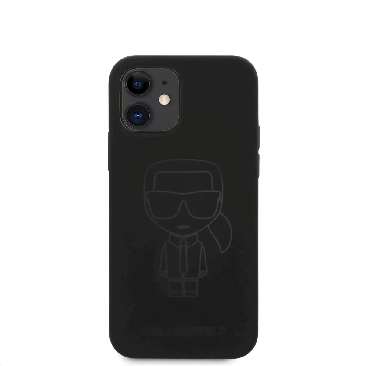 KLHCP12SSILTTBK Karl Lagerfeld Iconic Outline Silicone Case for iPhone 12 mini 5.4 Tone on Tone Black