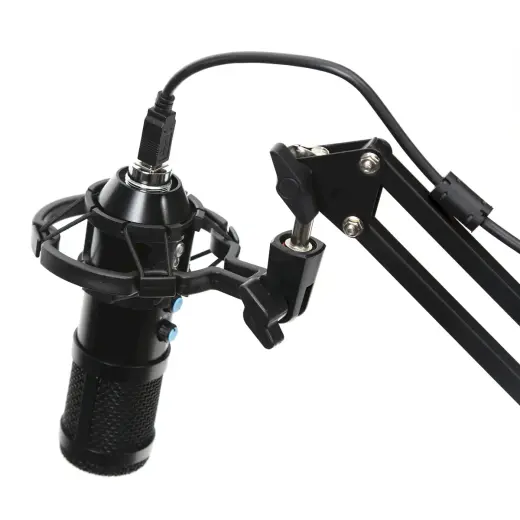 Varr Tube Microphone For Gaming | Podcasts | Streams Black + Holder, Pop filter
