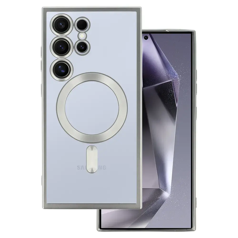 Metallic Magsafe Case for Samsung Galaxy S22 Plus Silver