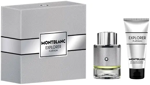 Set Montblanc: Explorer Platinum, Eau De Parfum, For Men, 100 ml + Explorer Platinum, Eau De Parfum, For Men, 7.5 ml + Explorer Platinum, Cleansing, Shower Gel, For All Skin Types, 100 ml