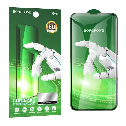 Borofone Tempered glass BF8 Diamond Armor Full Screen 5D Large Arc for Iphone 15 Plus/16 Plus - 10 pieces