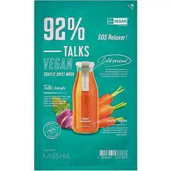 Talks Vegan Squeeze SOS Relaxer Sheet Mask - Vegan face mask.