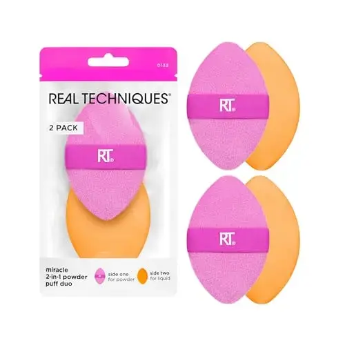 Real Techniques Miracle 2-in1 Powder Puff Duo 2 Pcs