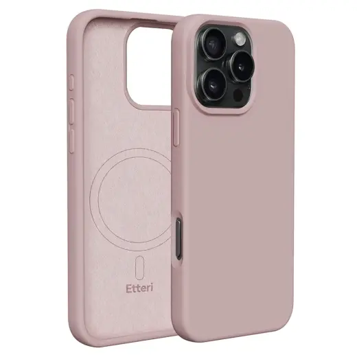 Etteri Silicone maciņš ar MagSafe atbalstu telefonam iPhone 16 Pro Max rozā