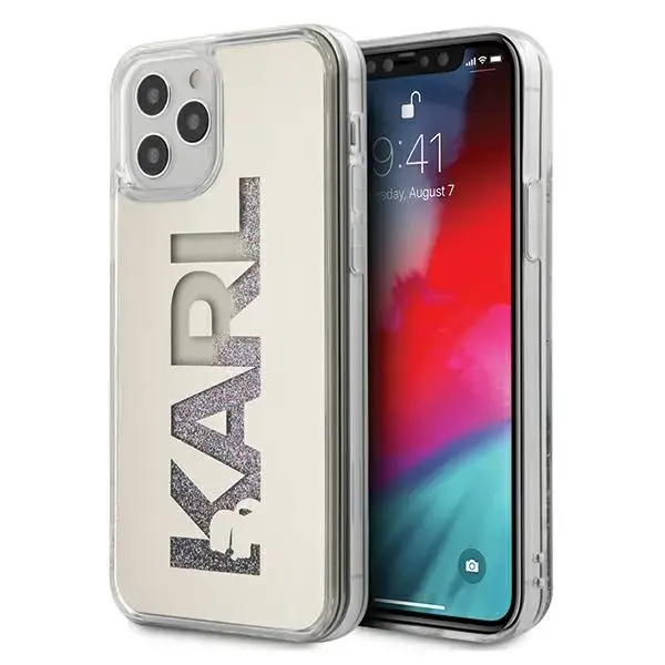 Karl Lagerfeld KLHCP12MKLMLGR iPhone 12 |12 Pro 6,1" srebrny|silver hardcase Mirror Liquid Glitter Karl