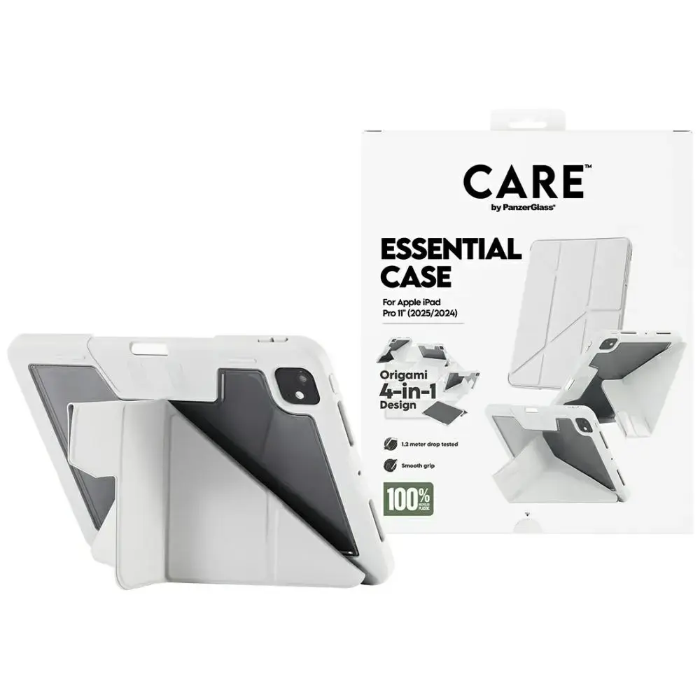 Etui Care by PanzerGlass Y fold do iPad   Pro 11" (2025|2024) jasnoszary