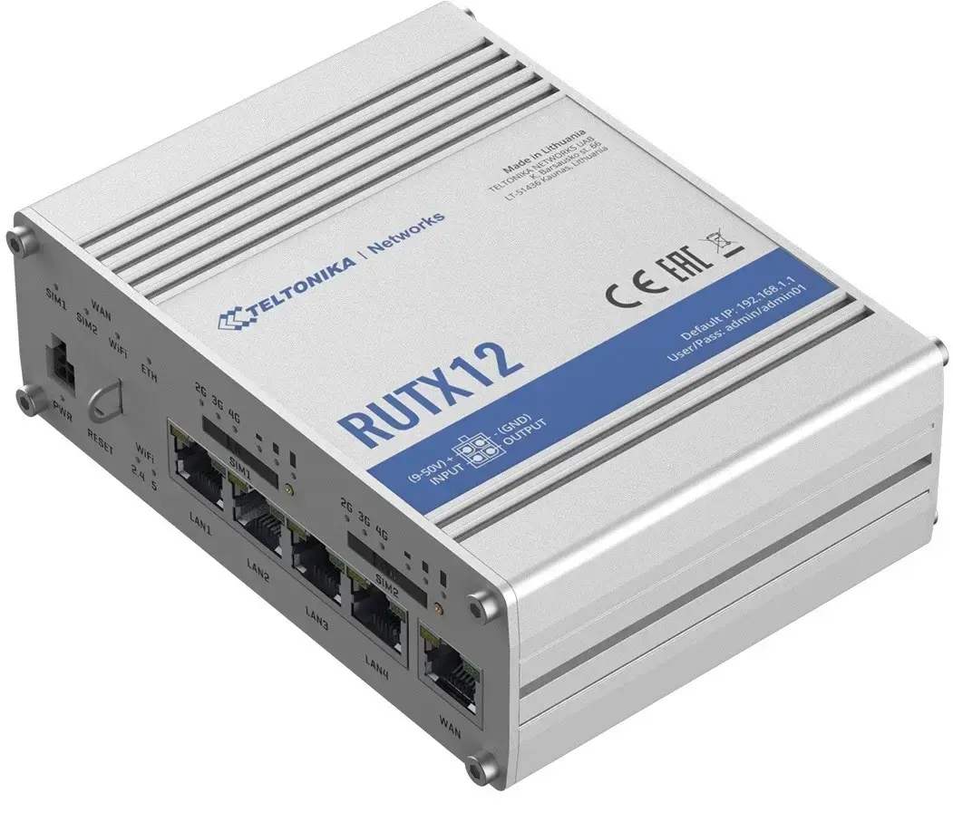 Router LTE RUTX12 (Cat 6), WiFi, BLE