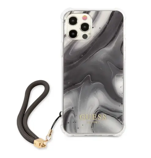 GUHCP12MKSMAGR Guess TPU Marble Case for iPhone 12|12 Pro Grey
