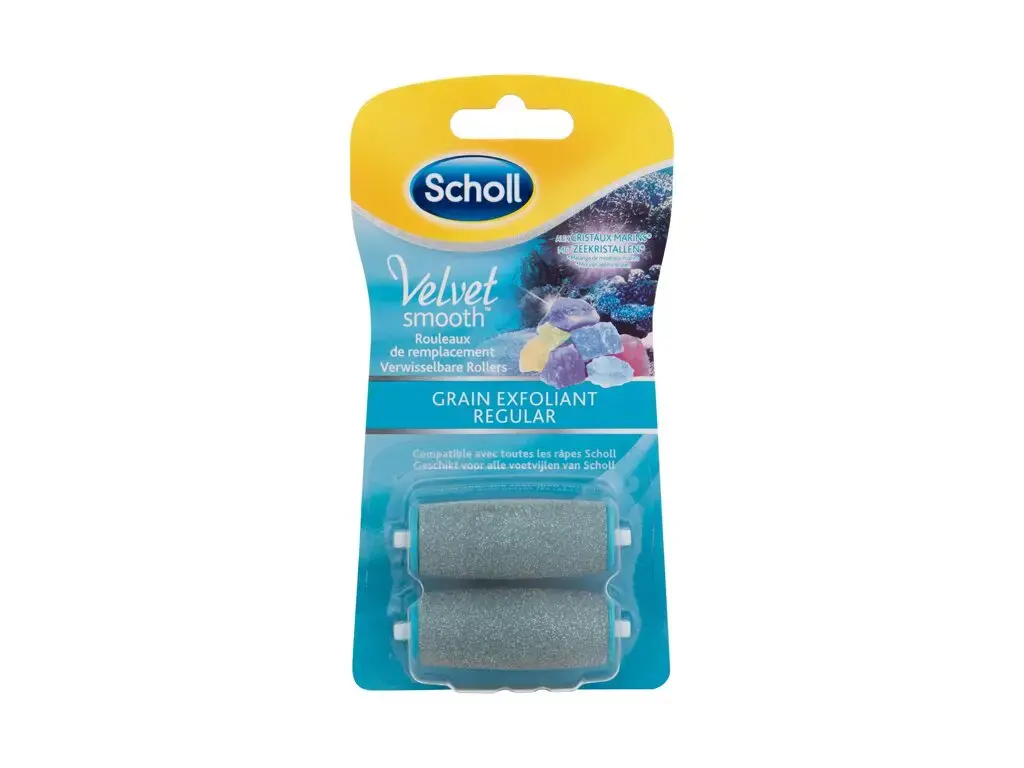 Scholl Velvet Smooth Roller Heads Marine Minerals Regular Coarse Pedicure 2 pc