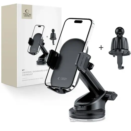 Tech-Protect V7 car phone holder for cockpit | air vent - black