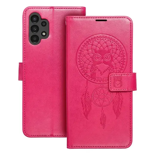 MEZZO dreamcatcher knyginio tipo telefono dėklas Samsung Galaxy A13 4G (A135) rožinis