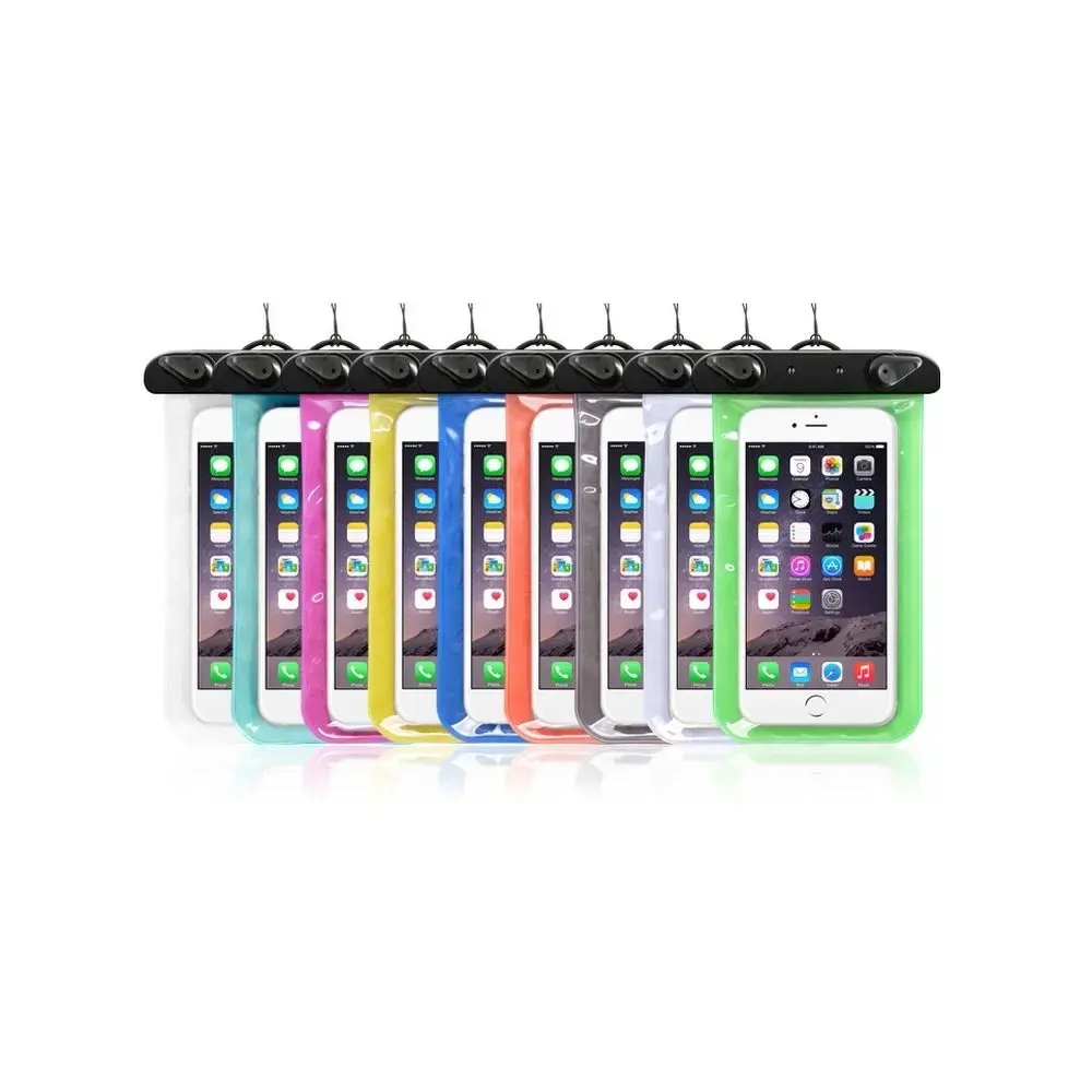 Waterproof bag for mobile phone with plastic closing blue
