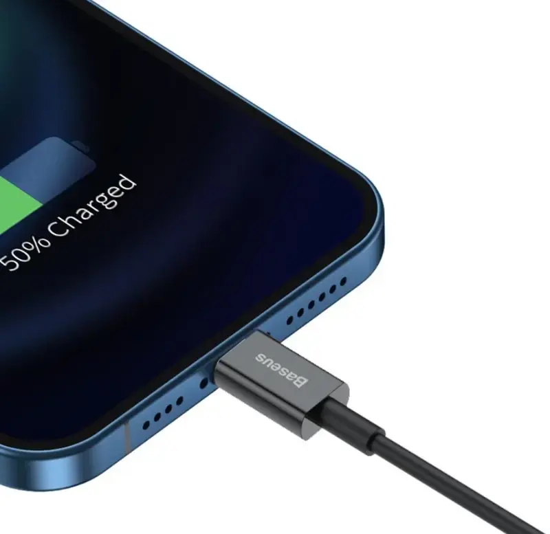 Baseus Superior CALYS-C01 datu pārraides un uzlādes vads | USB-A uz Lightning | 12W | 2m | melns (Bojāts iepakojums)