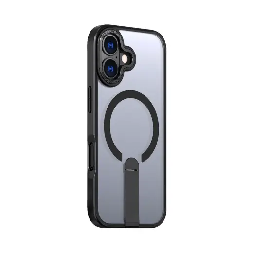 Hybrid Armor X phone case with stand and MagSafe support for iPhone 17 black