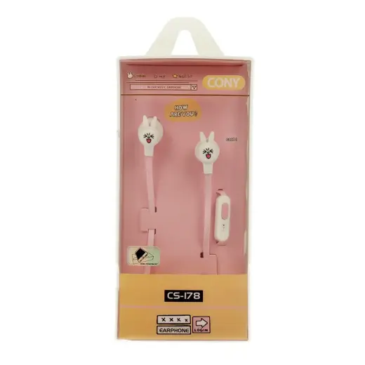Earphones CASNI - CS-178 with microphone Pink