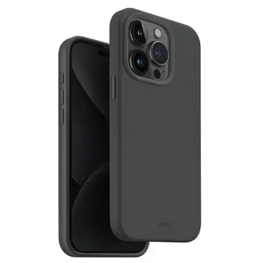 UNIQ etui Lino Hue iPhone 15 Pro 6.1" Magclick Charging szary|charcoal grey