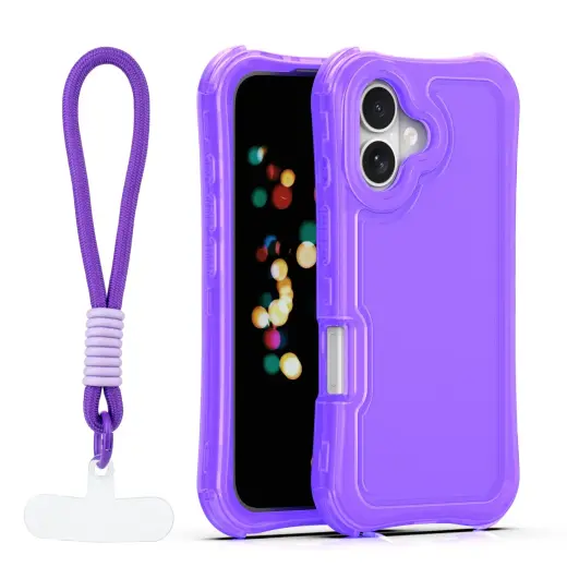 Safepop phone case with strap for iPhone 16 purple