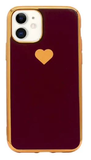 Fusion Heart Case Silicone Case For Apple iPhone 11 Red