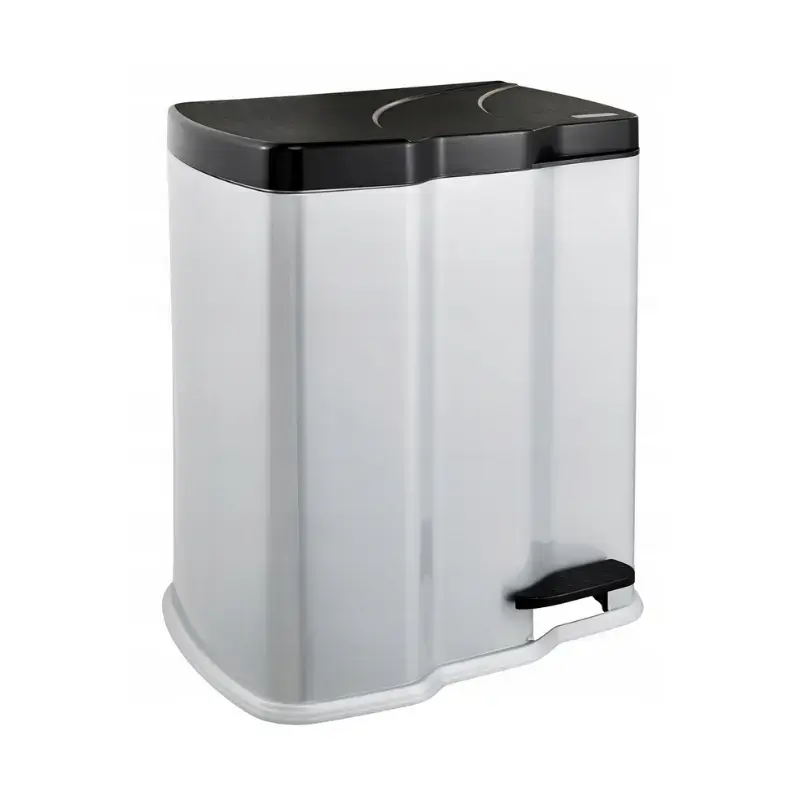 Pedāļspainis atkritumu šķirošanai  7+15L Gunnar 39,5x29x43,5cm gaiša sudraba krāsā
