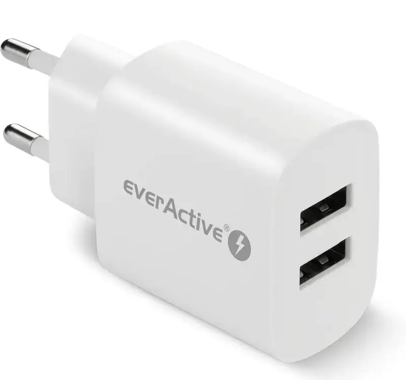 PHONE CHARGER 2X USB 2, 4A 12W WHITE