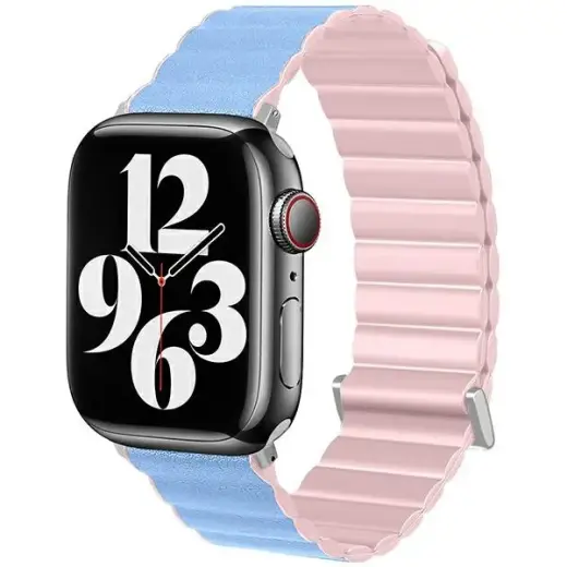 Beline Magnetic Pro viedpulksteņa siksniņa priekš Apple Watch (38/40/41 mm) | silikons | rozā/zila