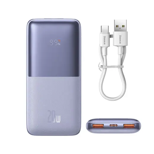 Powerbank Baseus Bipow Pro 10000mAh, 2xUSB, USB-C, 20W (purple)