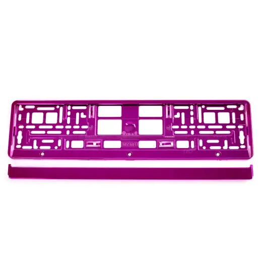 License Plate Frame - Pink metalic