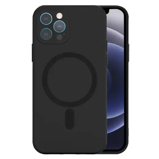 TEL PROTECT MagSilicone phone case with MagSafe support for iPhone 15 Pro black