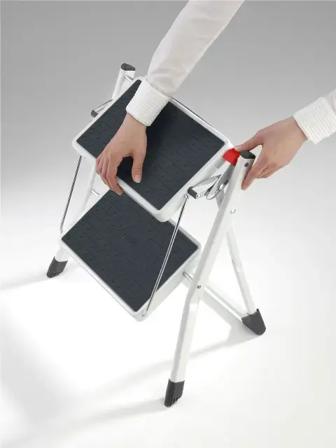 Pakāpienu soliņš salokāms MK60 StandardLine / tērauda / 2 pakāpieni / balts