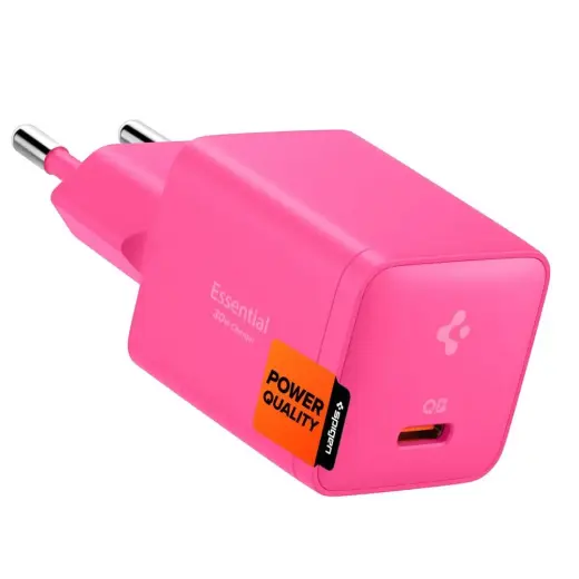 Spigen EE301EU Essential kelioninis įkroviklis | 30W | GaN | rožinis