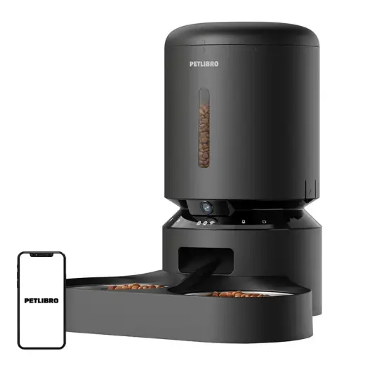 Petlibro Granary camera kama dispenser with double bowl, 5L (black)