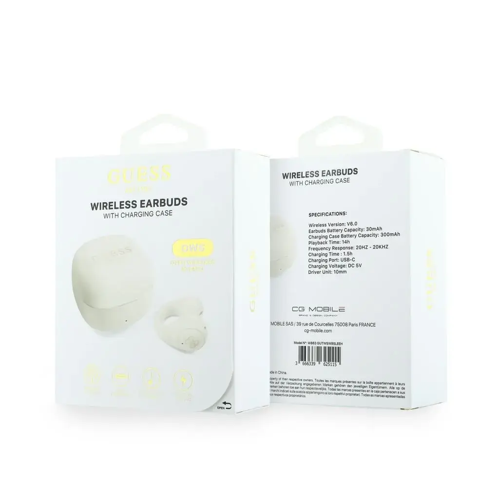 Guess Mini Classic Logo OWS Wireless Earphones White