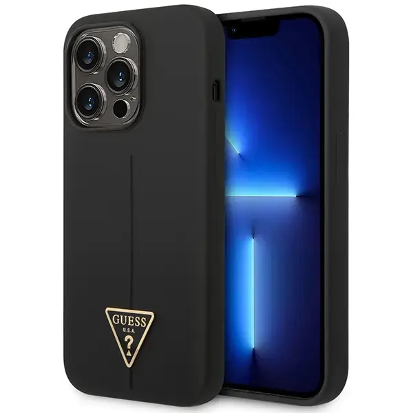 Guess GUHCP14XSLTGK iPhone 14 Pro Max 6,7" czarny|black hardcase Silicone Triangle