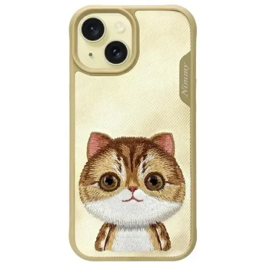 Nimmy Big Eyed Pet 2.0 Cat phone case for iPhone 15 brown