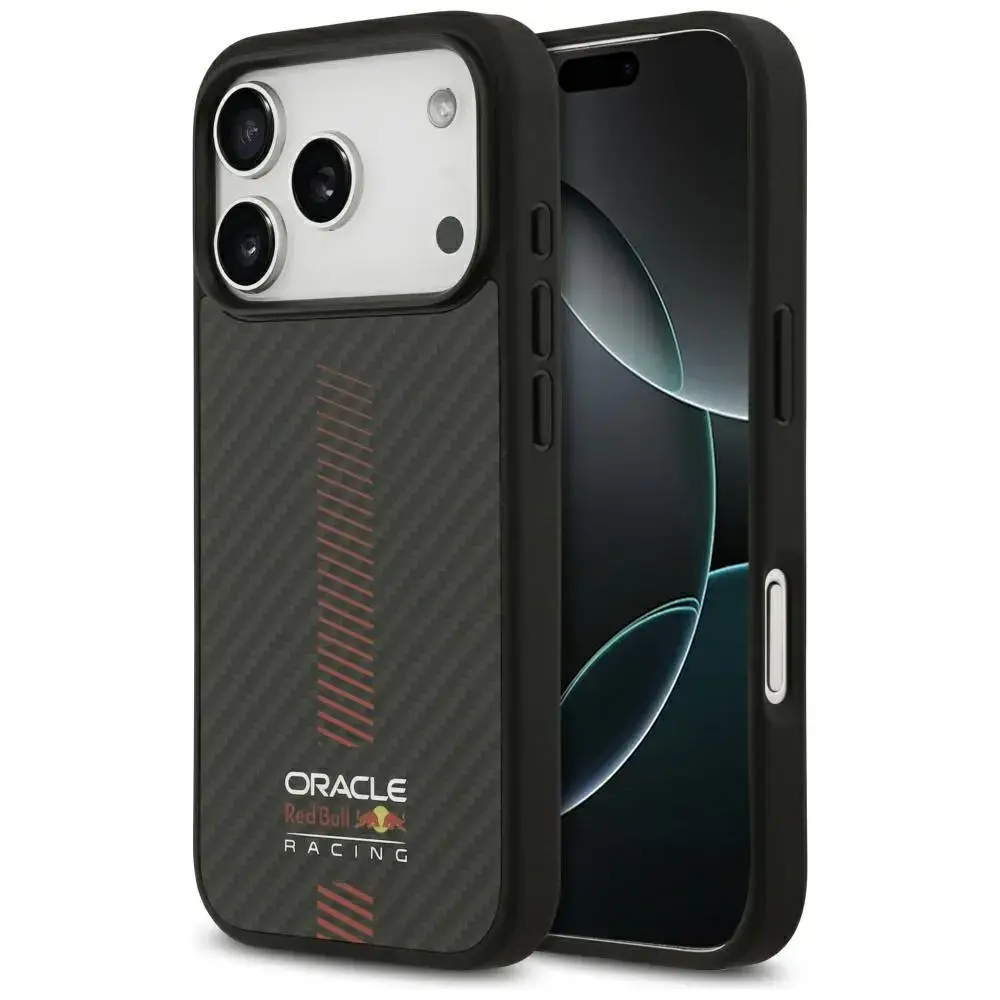 Red Bull Kevlar Powerbar maciņš ar MagSafe atbalstu telefonam iPhone 17 Pro melns