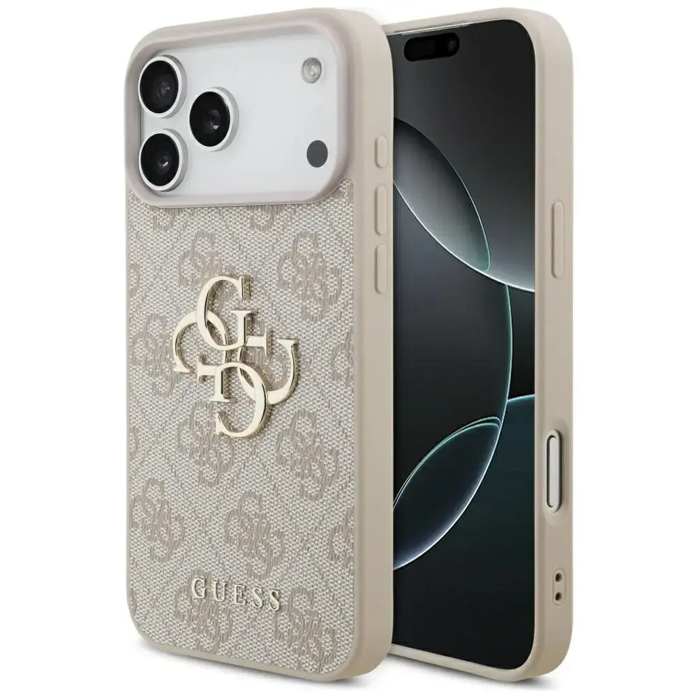 Guess 4G Big Logo maciņš telefonam iPhone 17 Pro Max rozā