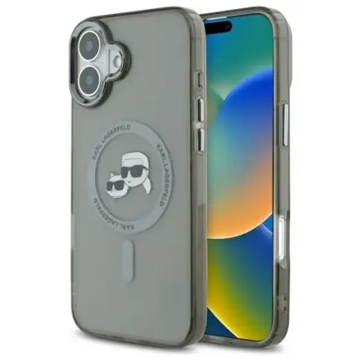 Karl Lagerfeld KLHMP16MHLSKCK iPhone 16 Plus 6.7" black hardcase IML Metal Karl&Choupette Head