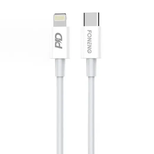 Foneng X31 data transfer and charging cable | USB-C to Lightning | 20W | 1m | white